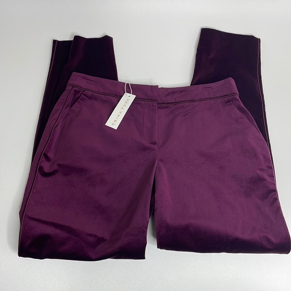 Trina Turk Pants - NWT Trina Turk Purple velvet cropped high rise ankle pants size 0